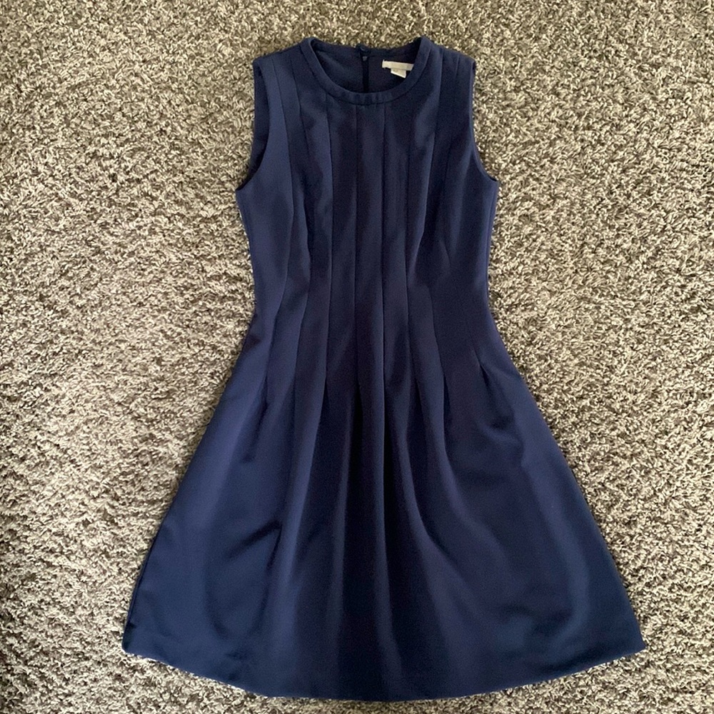 H&M fitted/ flared dress, Size: 6, Colour: Navy Blue